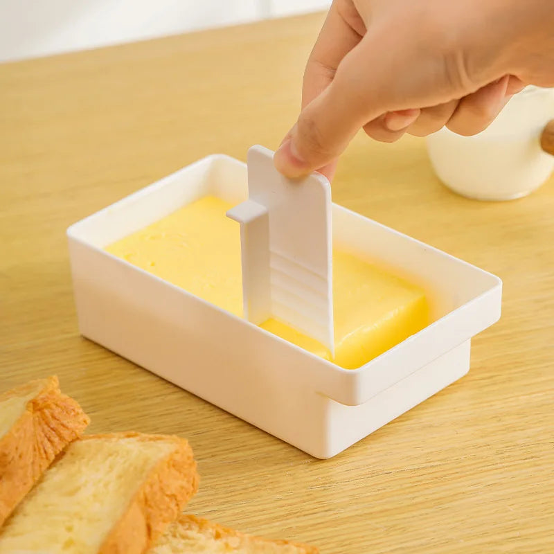 Butter Cutter Box with Lid Clear Lid and Cutter Space-Saving  Dustproof Durable Cheese Storage Box For Home Food Storage