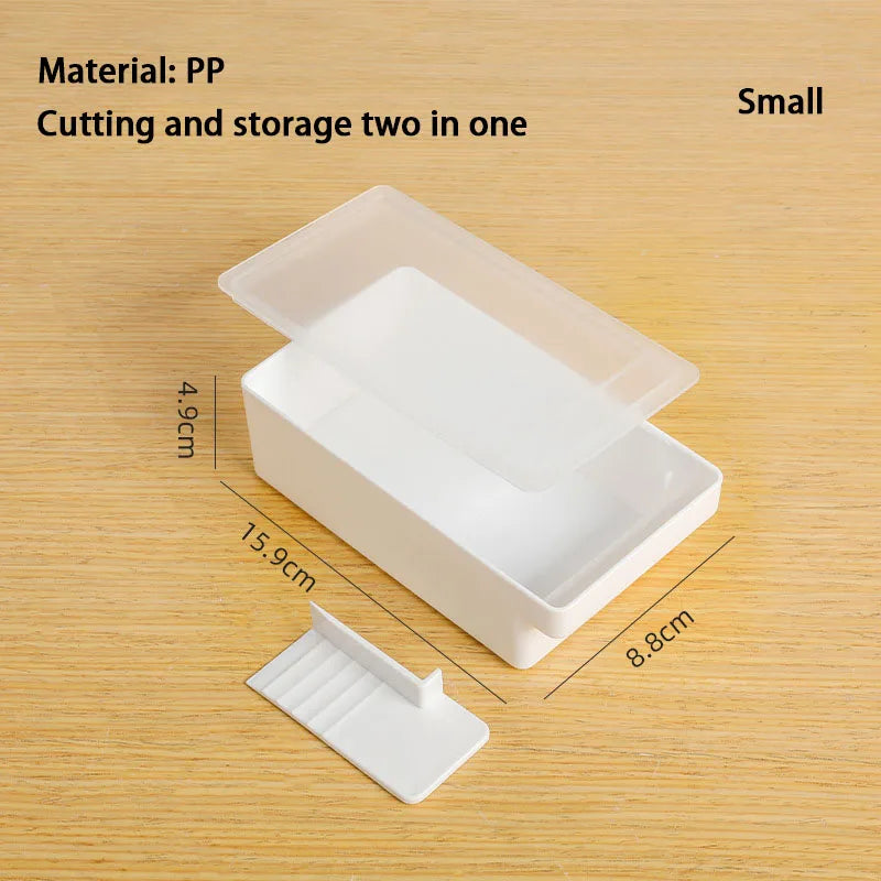 Butter Cutter Box with Lid Clear Lid and Cutter Space-Saving  Dustproof Durable Cheese Storage Box For Home Food Storage
