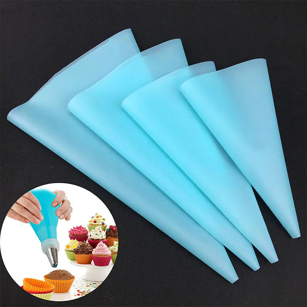 Silicone world 4Pcs Kitchen Gadgets Cream Pastry Bag DIY Cake Decorating Food Grade EVA Baking Accessories Reusable Piping Bags