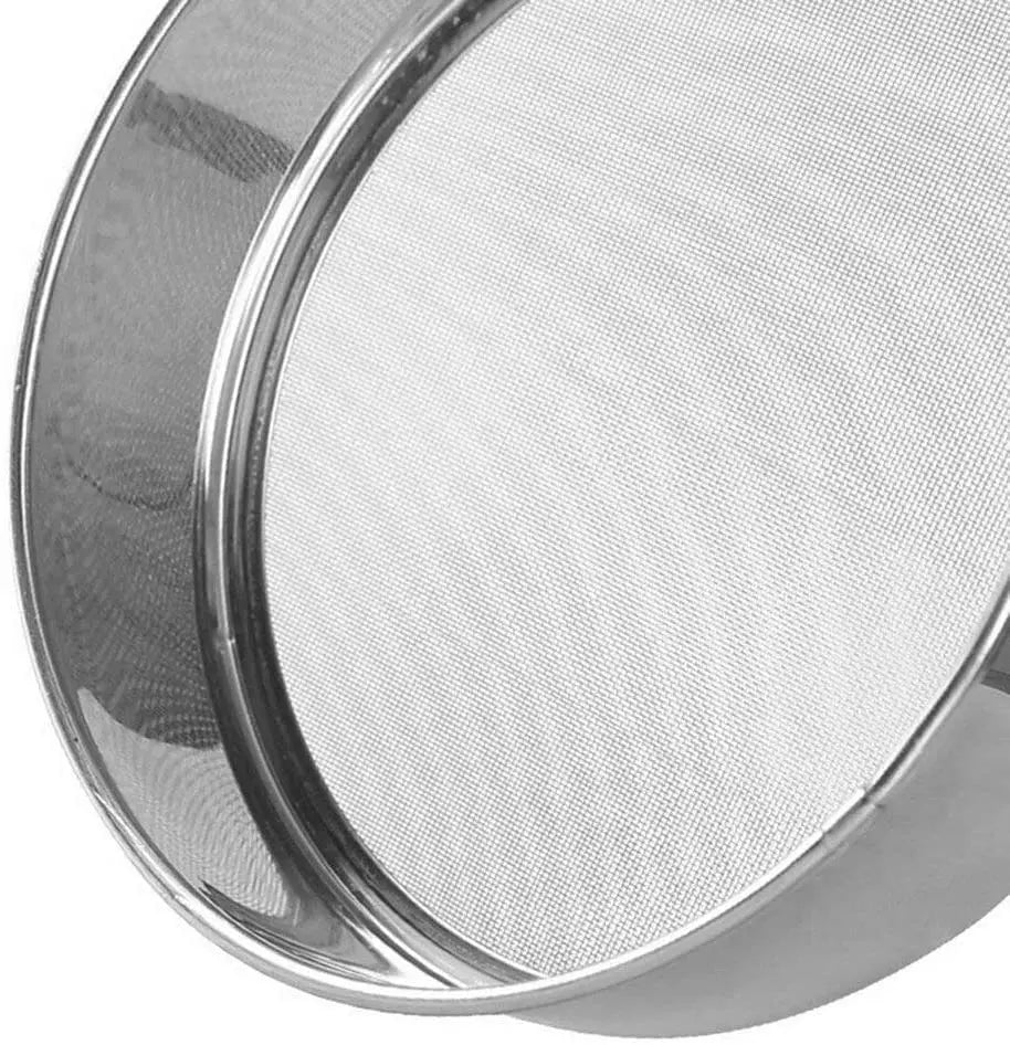 4-300M Round 304 Stainless Steel Flour Sieve Kitchen Food Bean Filter Screen Lab Powder Filter Sieve Strainer Sifter Baking