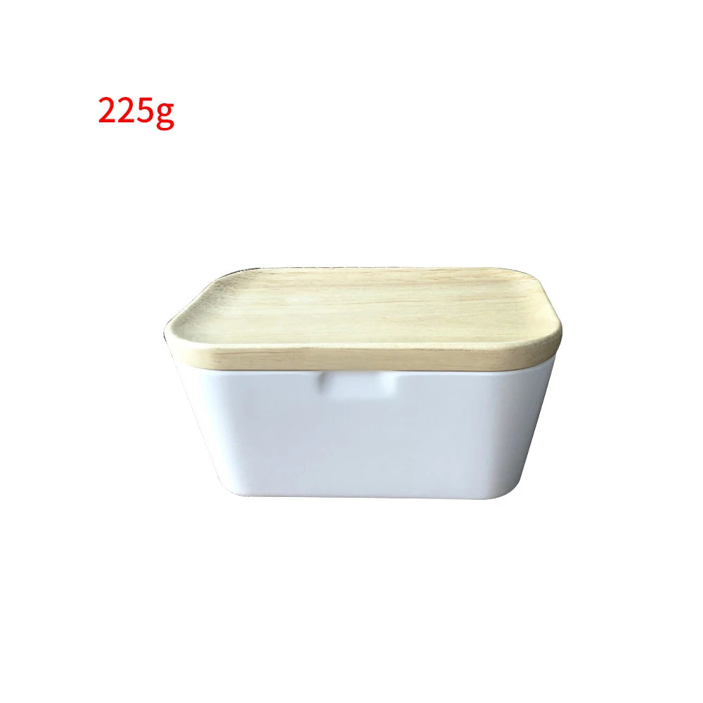 225/250/400g Butter Box Dish With Lid Holder Storage Container Wood Serving Box Hotel Kitchen Tools Dinnerware Tableware