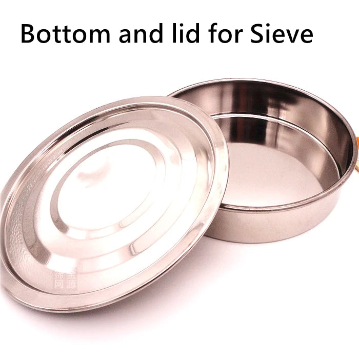 4-300M Round 304 Stainless Steel Flour Sieve Kitchen Food Bean Filter Screen Lab Powder Filter Sieve Strainer Sifter Baking