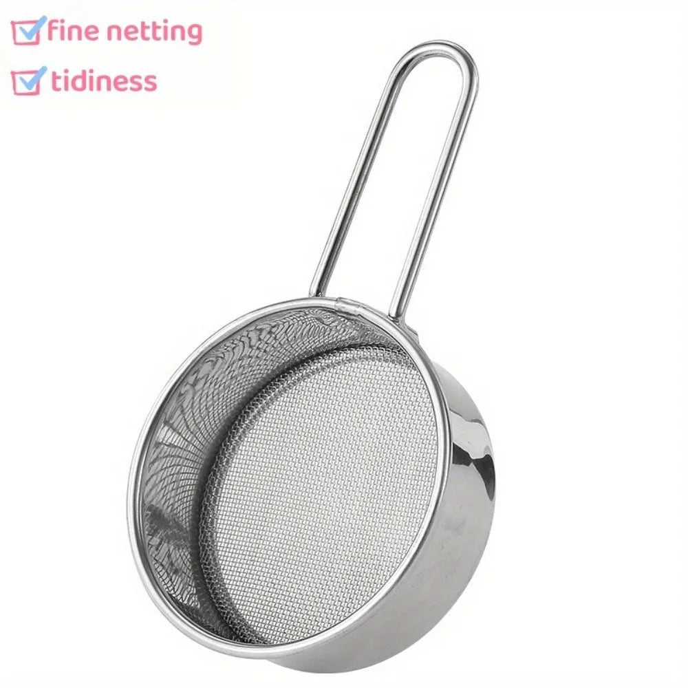 1pc Manual Stainless Steel Flour Sieve for Manual Flour Sifter Strainer Funnel Tool for Sugar,Flour and Spices