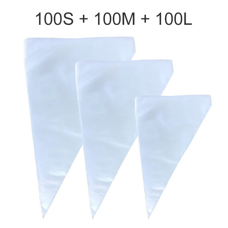 50/100pcs Pastry Bags Disposable Transparent Piping Bag Milking Oil Household Kitchen Baking Products for Cake Decorating TMZ