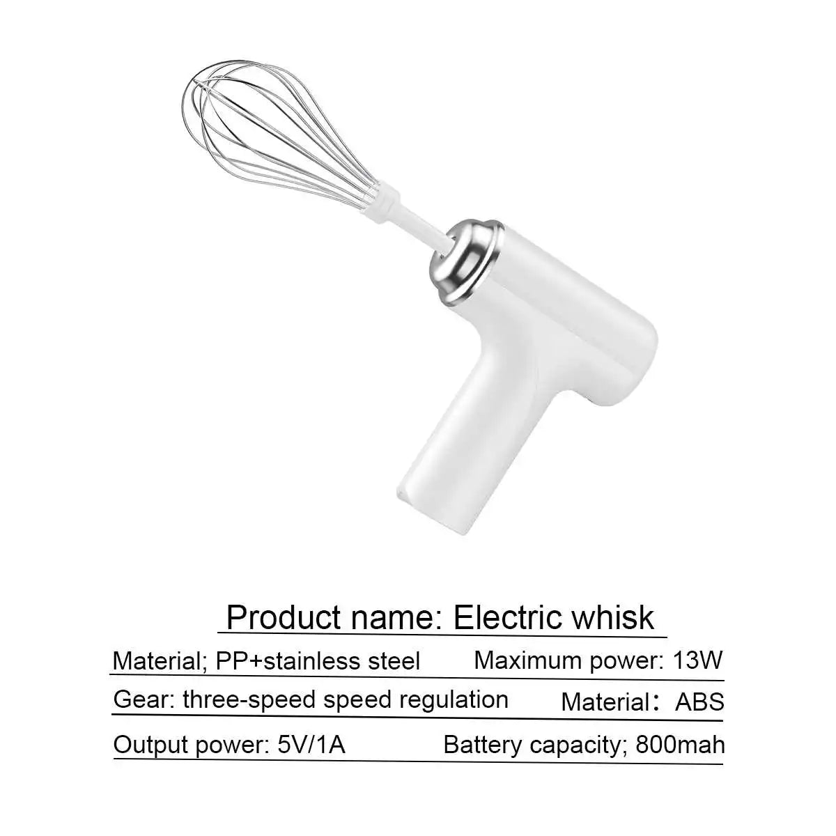 Portable Mixer Handheld Electric Egg Beater 1PCS Cordless Electric Food Mixer Three Speed Settings Kitchen Tools