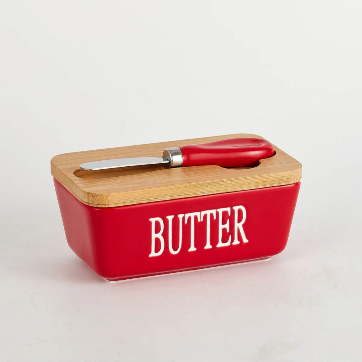 1set ceramic butter box, rectangular cheese butter sealed box, household kitchen food storage box, gift