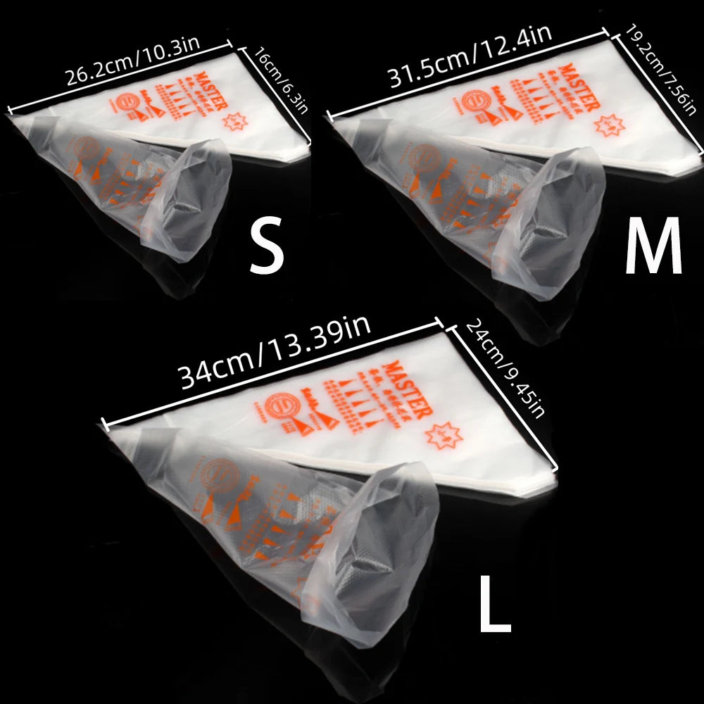 100pcs Piping Bags, Cake Decorating Tools with Icing Bags Tips, Disposable Pastry Bags Supplies for Baking, Royal Icing Cupcakes