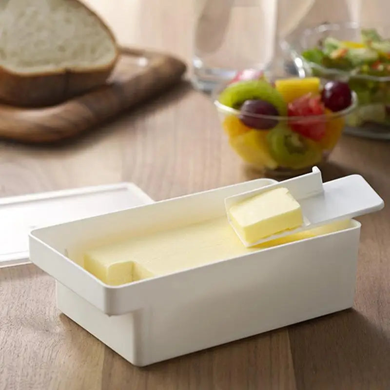 1Pc Butter Cheese Slice Holder With Lid Plastic Clear Cheese Box Sliced Cheese Container Fridge Storage Box Airtight Holder