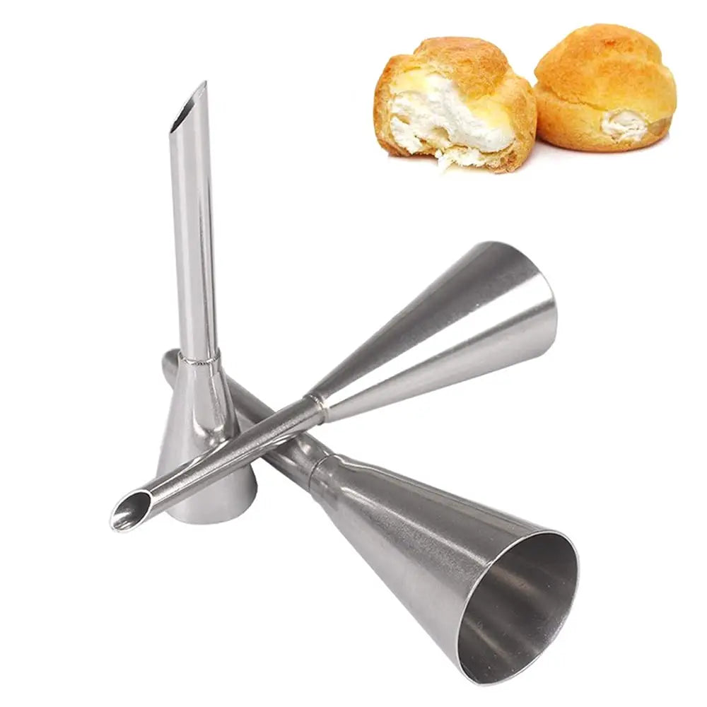 DIY Reusable Puff Cake Tip Silicone Pastry Bag Cream Butter Stainless Steel Nozzle Decor Baking Piping Bags Kitchen Tools