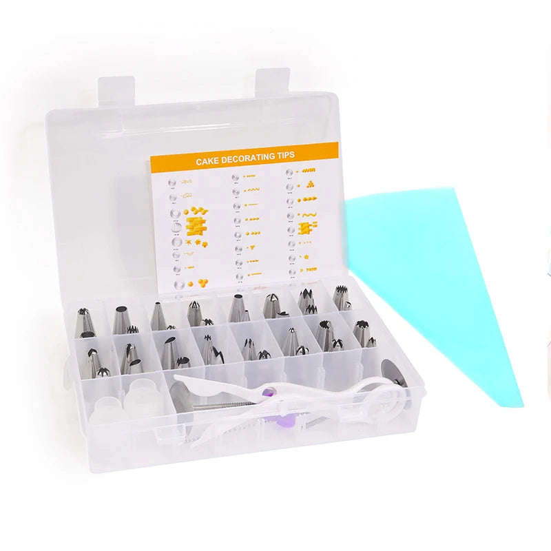 Pastry Nozzles Set With Box Stainless Steel Pastry Cream Piping Bag Cupcake Desert Cake Decorating Baking Accessories And Tools