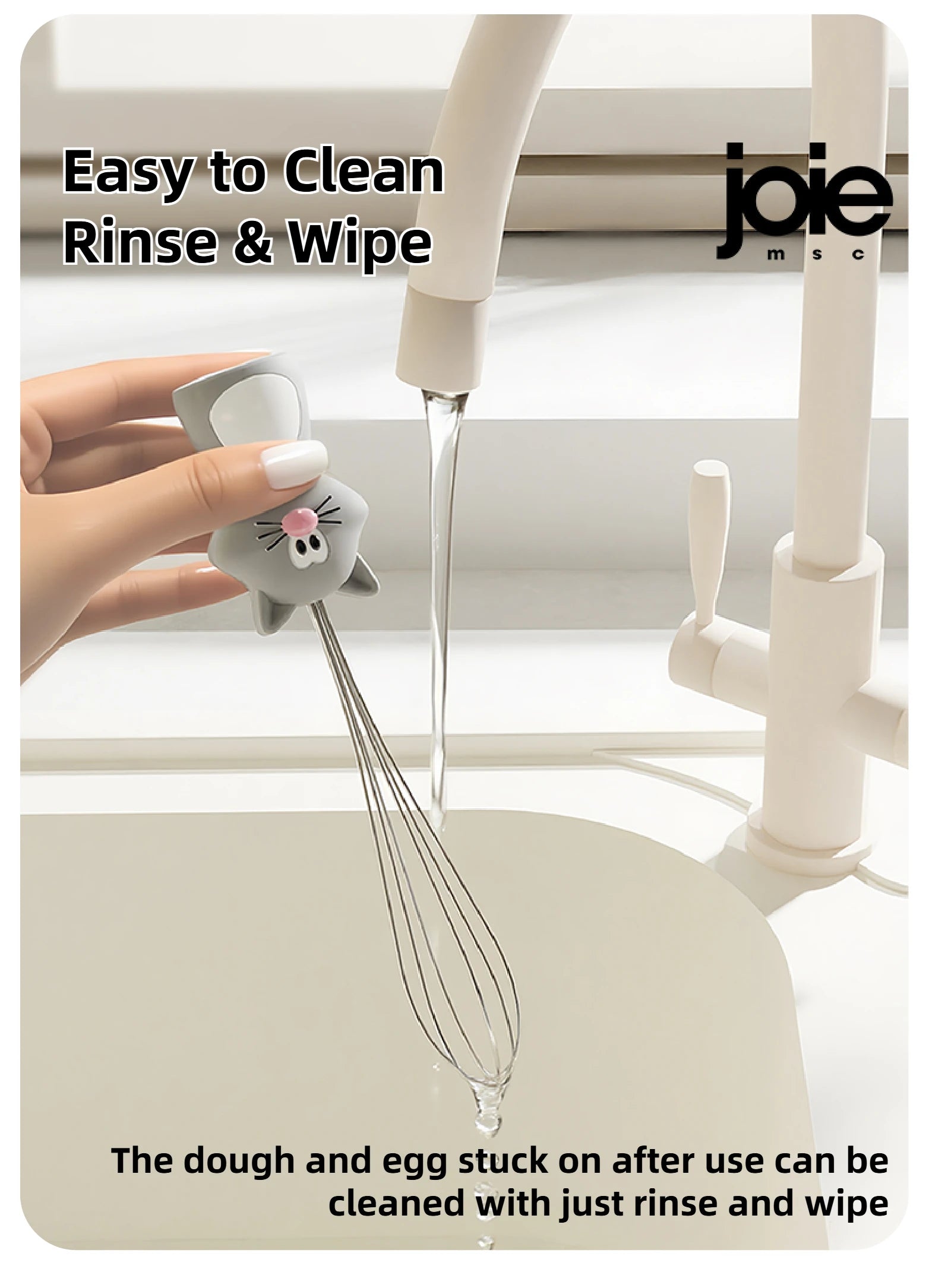 Joie Meow Little Whisk Manual Egg Beater Stainless Steel Egg Whisk Kitchen Wire Balloon Whisk Milk Egg Beater Egg Mixing Tool