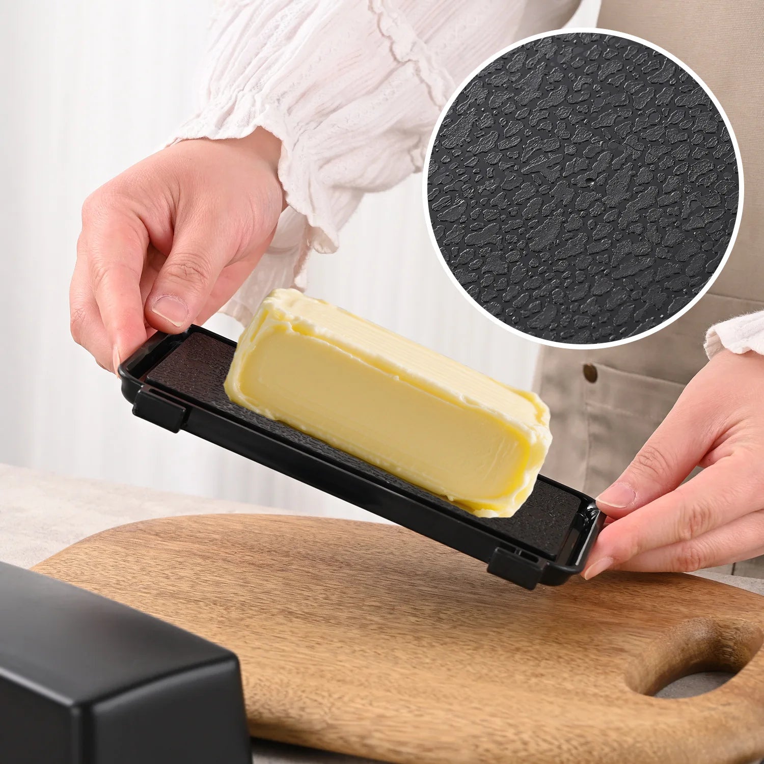 Food Grade PP Butter Container Box Restaurant Sealed Storage Box Cheese Dish with Knife Butter Slicer Butter Tableware