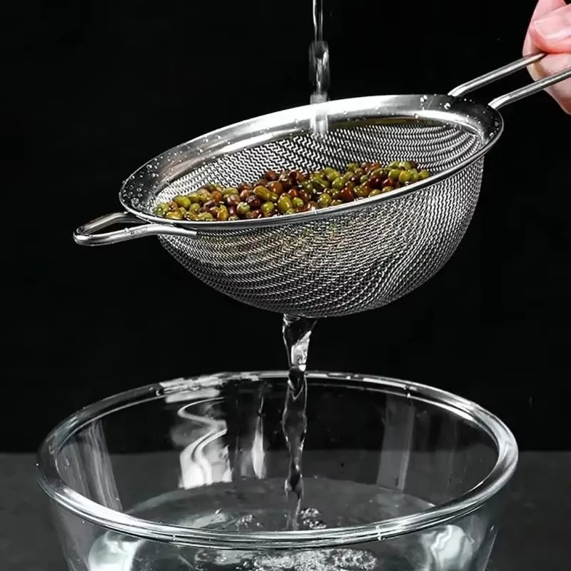 Stainless Steel Sieve Fine Mesh Filter Slotted Spoon Kitchen Accessories For Cooking Baking Oil Flour Strainer Sifter