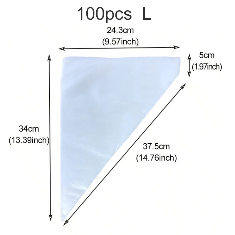 100~300pcs Disposable Pastry Bags Household Kitchen Baking Products Cake and Cookie Decoration DIY Triangle Piping Bag TMZ