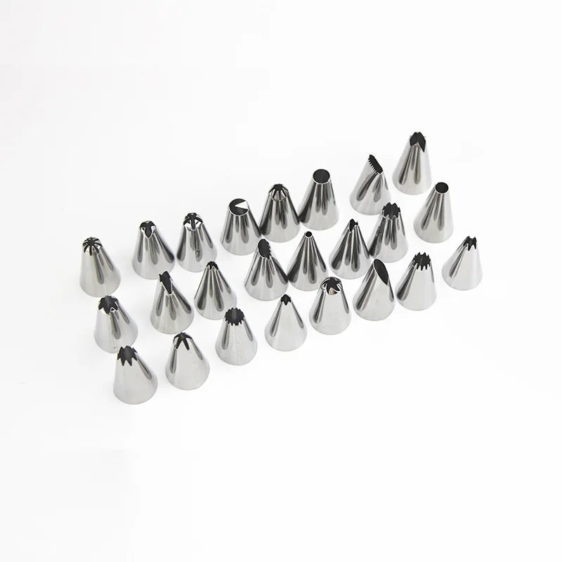 DIY Reusable Puff Cake Tip Silicone Pastry Bag Cream Butter Stainless Steel Nozzle Decor Baking Piping Bags Kitchen Tools