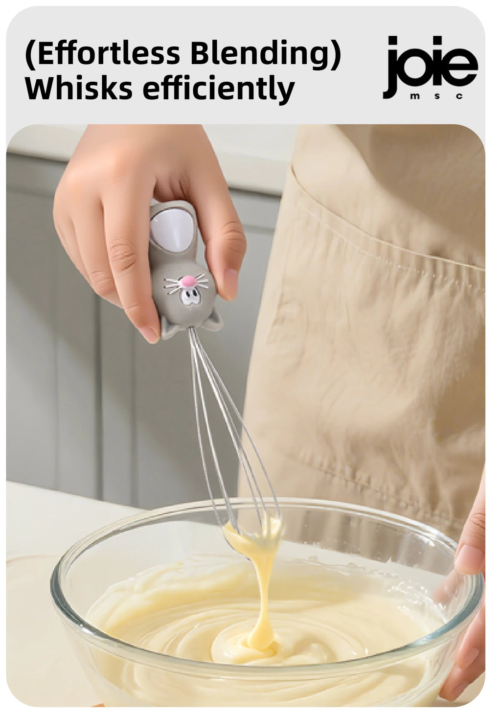 Joie Meow Little Whisk Manual Egg Beater Stainless Steel Egg Whisk Kitchen Wire Balloon Whisk Milk Egg Beater Egg Mixing Tool