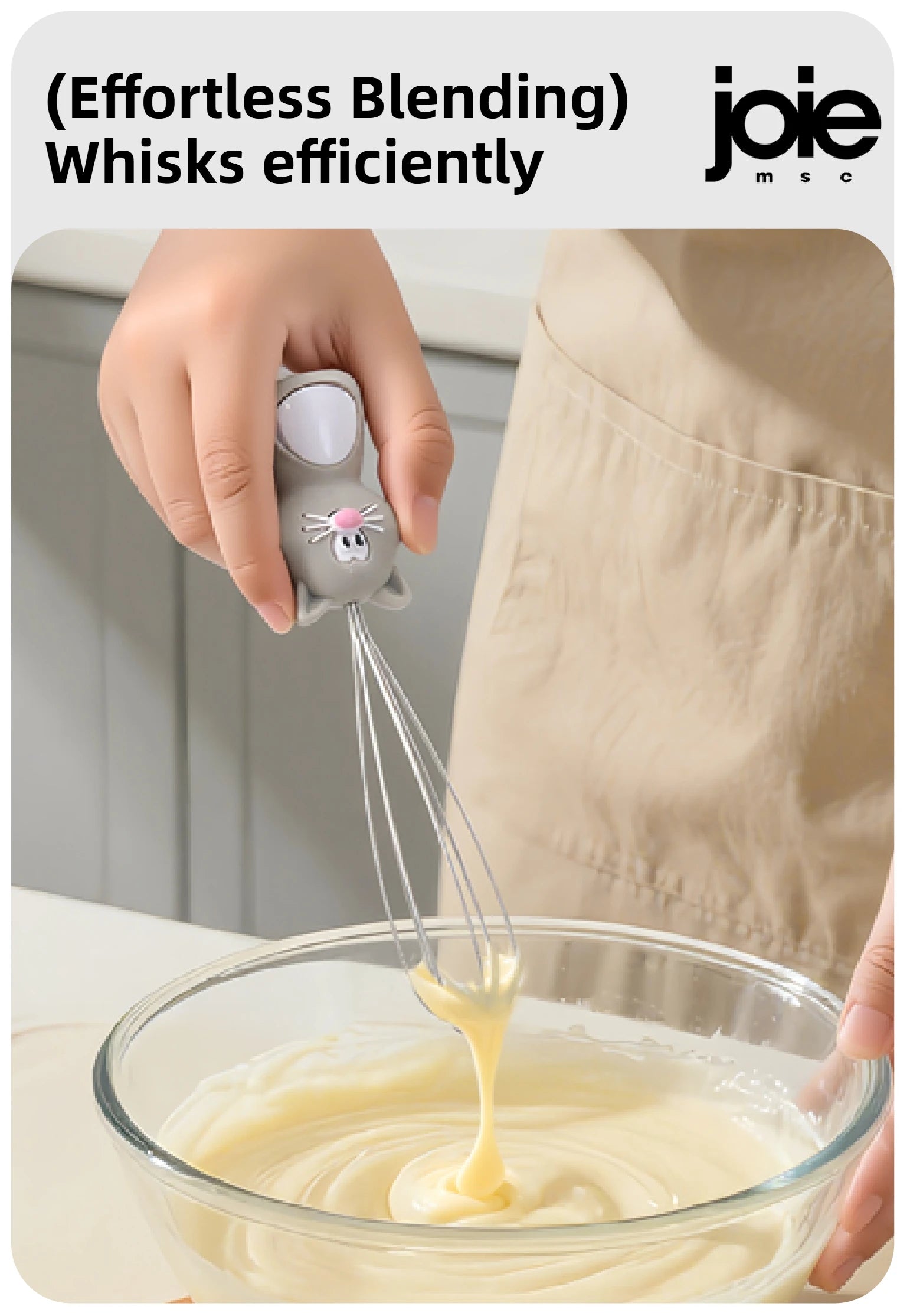 Joie Meow Little Whisk Manual Egg Beater Stainless Steel Egg Whisk Kitchen Wire Balloon Whisk Milk Egg Beater Egg Mixing Tool