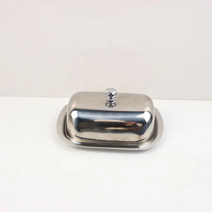 Stainless Steel Butter Storage Box Cake Bread Fruit Container Steak Salad Biscuit Serving Tray Restaurant Hotel Kitchen Dish