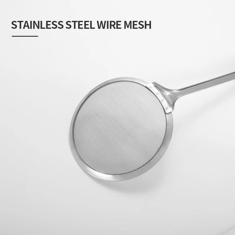 Stainless Steel Fine Double Mesh  Strainer Kitchen Skimmer Flour  Sifter Colander Sieve Wire Mesh  Juice Powder Filter Strainer