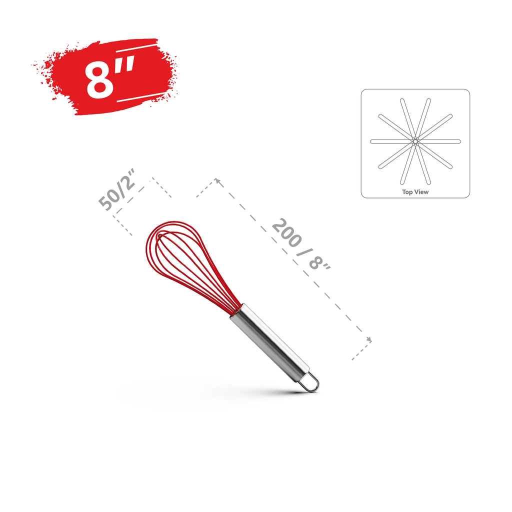 VIMACO® Balloon Whisk Stainless Steel 304 18/8 Wire Beater 8"10"12" Kitchen Cooking Tool  No-Stick for Egg
