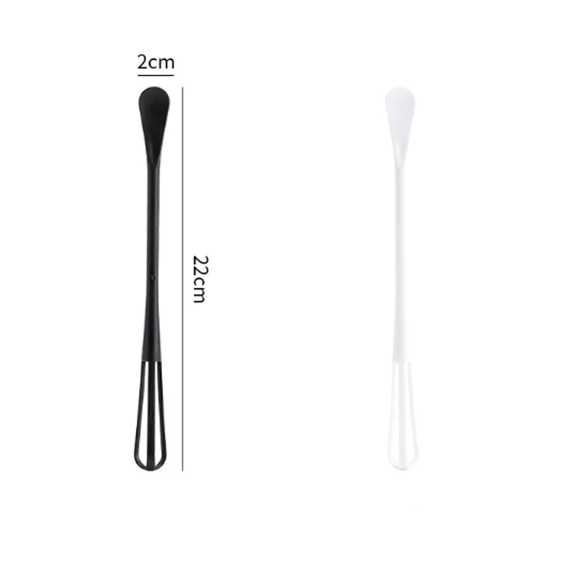 1/2PCS Small Mini Plastic Whisk Mixer Hand Egg Beater Stirrer Baking Blender Tool Double Head Whisk with Small Spoon Kitchen