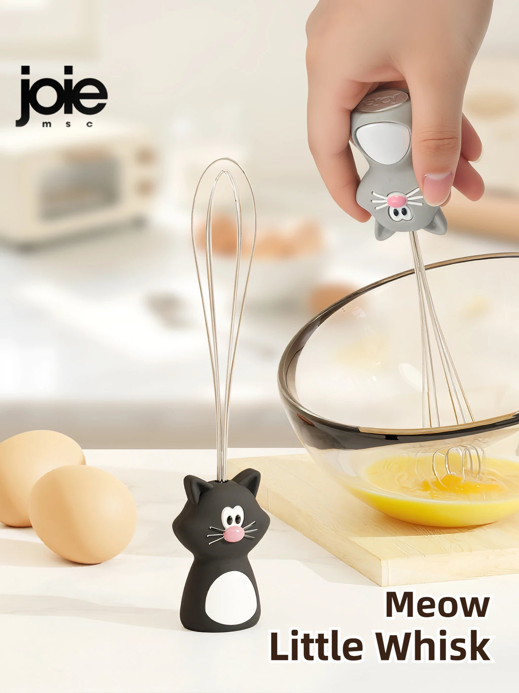 Joie Meow Little Whisk Manual Egg Beater Stainless Steel Egg Whisk Kitchen Wire Balloon Whisk Milk Egg Beater Egg Mixing Tool