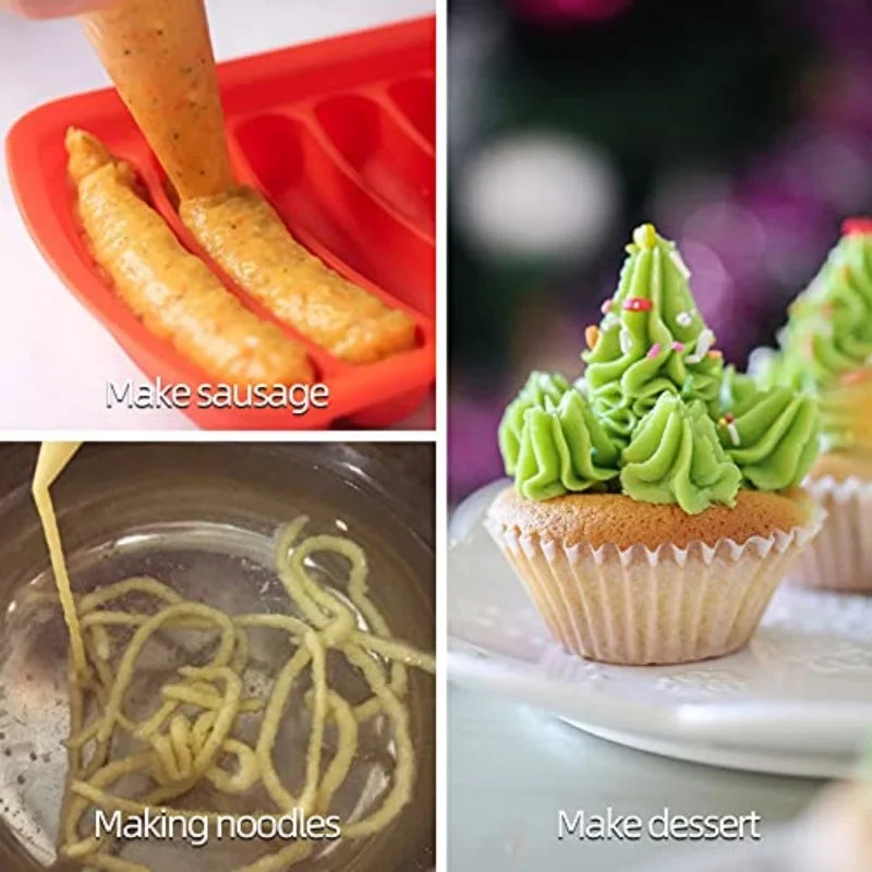 Disposable Piping Bags - Extra Thick Non-Slip Pastry Bags with Anti-Burst Design for Cake Decorating, Cupcakes