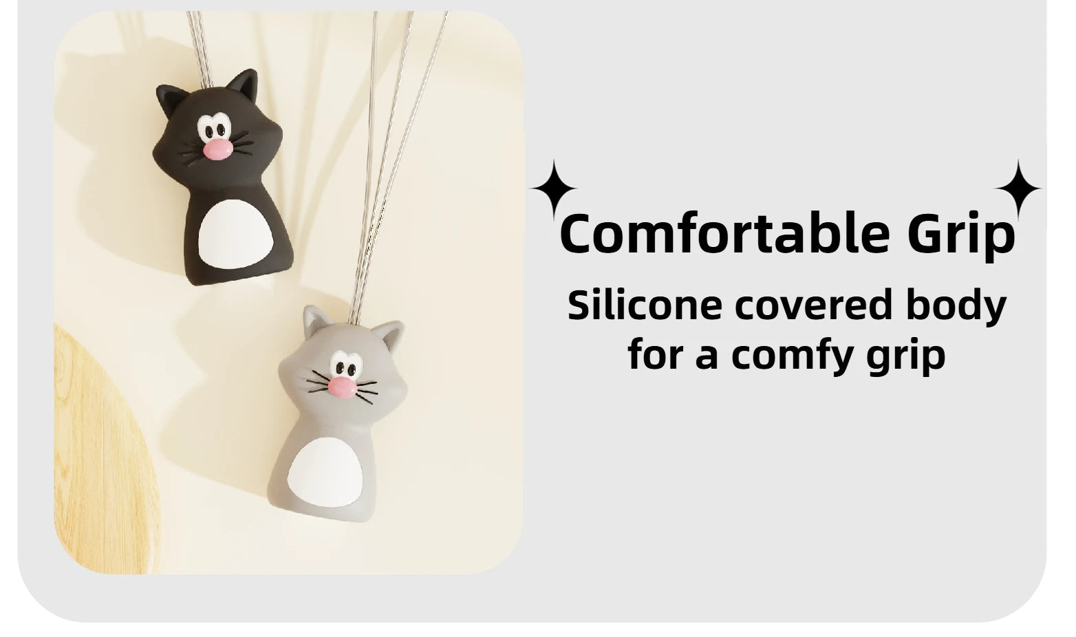 Joie Meow Little Whisk Manual Egg Beater Stainless Steel Egg Whisk Kitchen Wire Balloon Whisk Milk Egg Beater Egg Mixing Tool