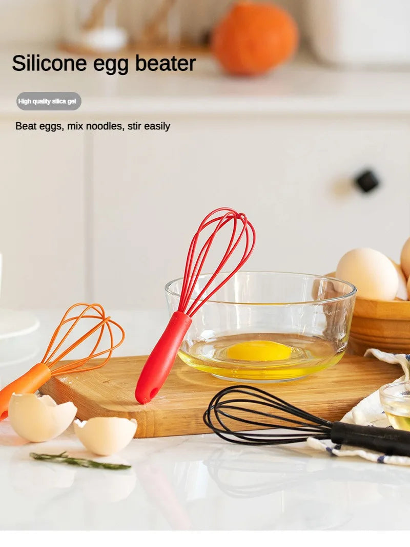 1PCs silicone small size egg beater manual cream egg small stirring rod mini egg-whisk baking tool