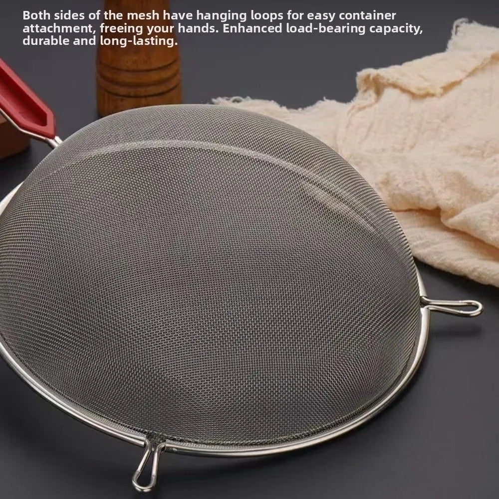 Stainless Steel Food Strainer Colander Easy to Clean Rust-Proof Matcha Sifter Small 14 16 18 20 22cm Tea Strainer for Kitchen