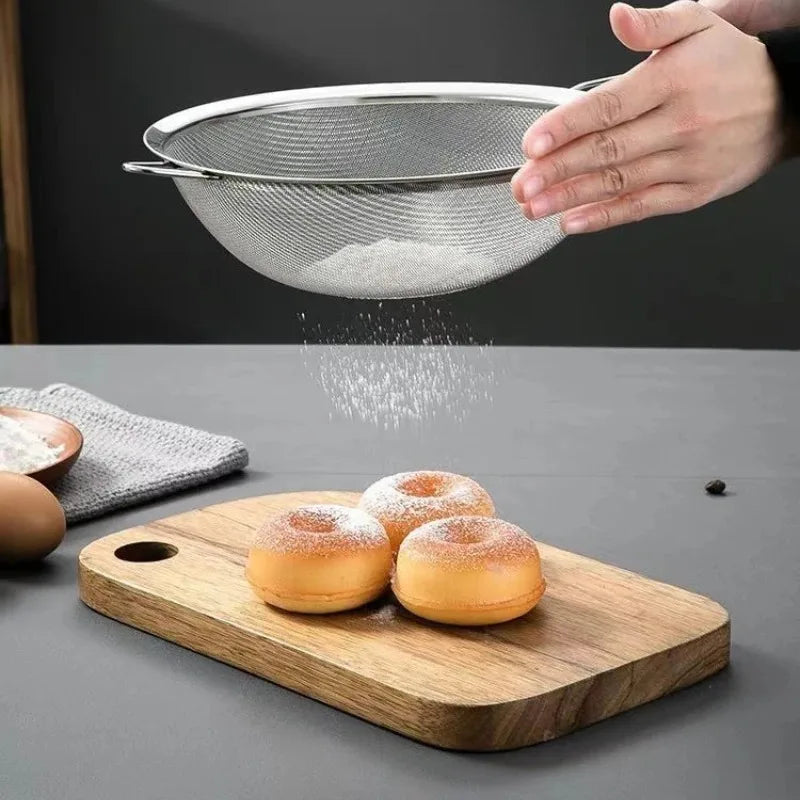 Stainless Steel Sieve Fine Mesh Filter Slotted Spoon Kitchen Accessories For Cooking Baking Oil Flour Strainer Sifter