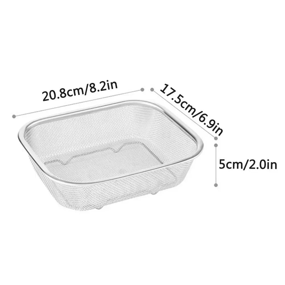 1pcs Stainless Steel Mesh Basket Rectangle Fine Mesh Oil Strainer Vegetable Fruit Colander Strainer Kitchen Tools Sieve Sifters