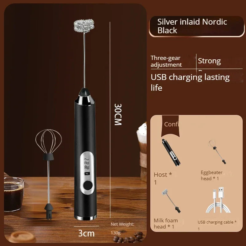 Rechargeable Wireless Electric Milk Frother Coffee Blender Egg Beater Whisk Milk Shaker Mixer Foamer Food Blender