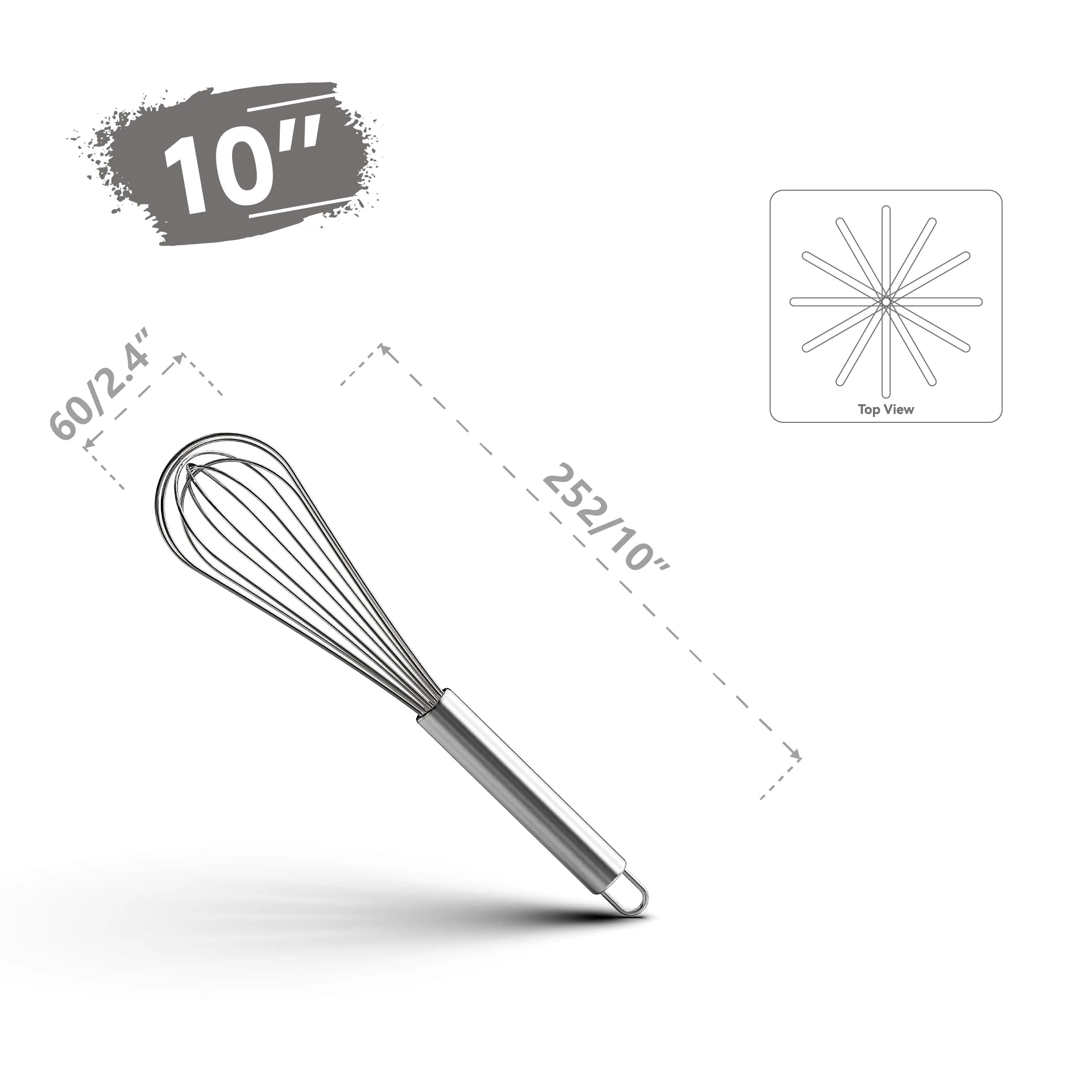 VIMACO® Balloon Whisk Stainless Steel 304 18/8 Wire Beater 8"10"12" Kitchen Cooking Tool  No-Stick for Egg