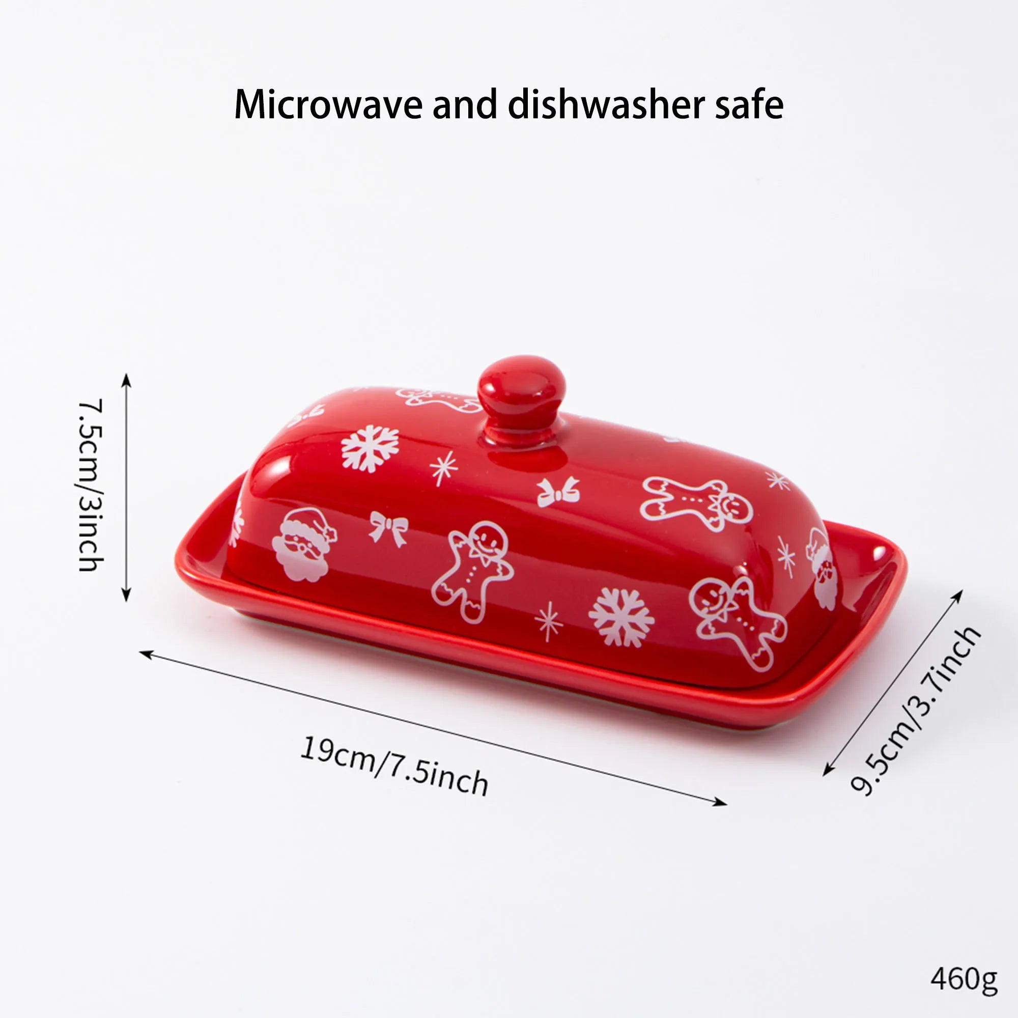 1PC Christmas Ceramic Butter Dish Multi-Functional Creative Storage Container for Cheese And Fresh Spreadable Butter Home Use