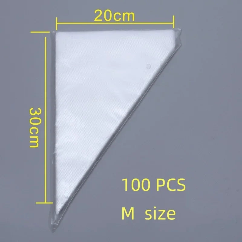 100 PCS Thick Disposable Pastry Bags DIY Cake Cream Decoration Piping Bag Icing Bag Baking Supplies Pastry Sleeves