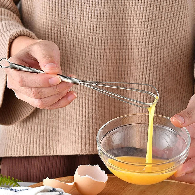 Stainless Steel Whisk Manual Egg Whisk Nonstick Wire Egg Beater Mini Whisks Balloon Wires DIY Kitchen Mini Whisk Kitchen Gadgets