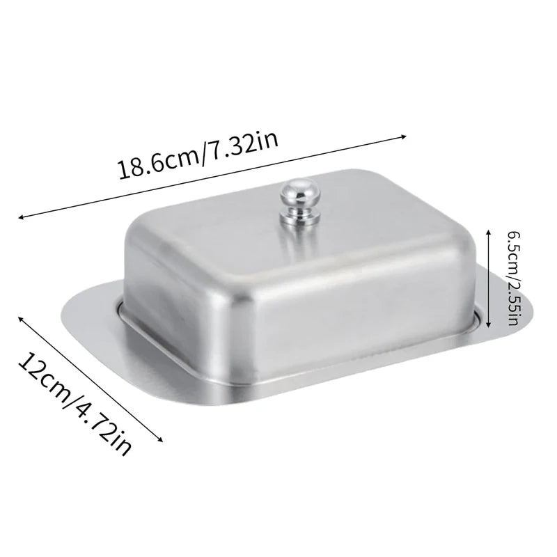 Stainless Steel Butter Dish with Lid Butter Cheese Storage Box Cheese Dish Butter Plate with Lid Butter Holder Kitchen Dinnerwar