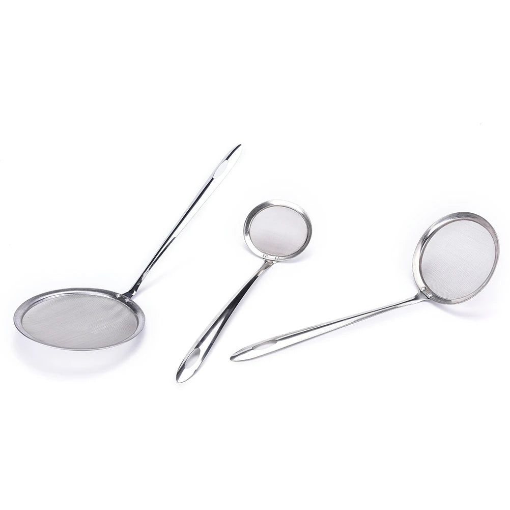 25/28/30cm Stainless Steel Wire Fine Mesh Oil Strainer Flour Colander Sieve Sifter Fryer Pastry Baking Tools Kitchen Accessories