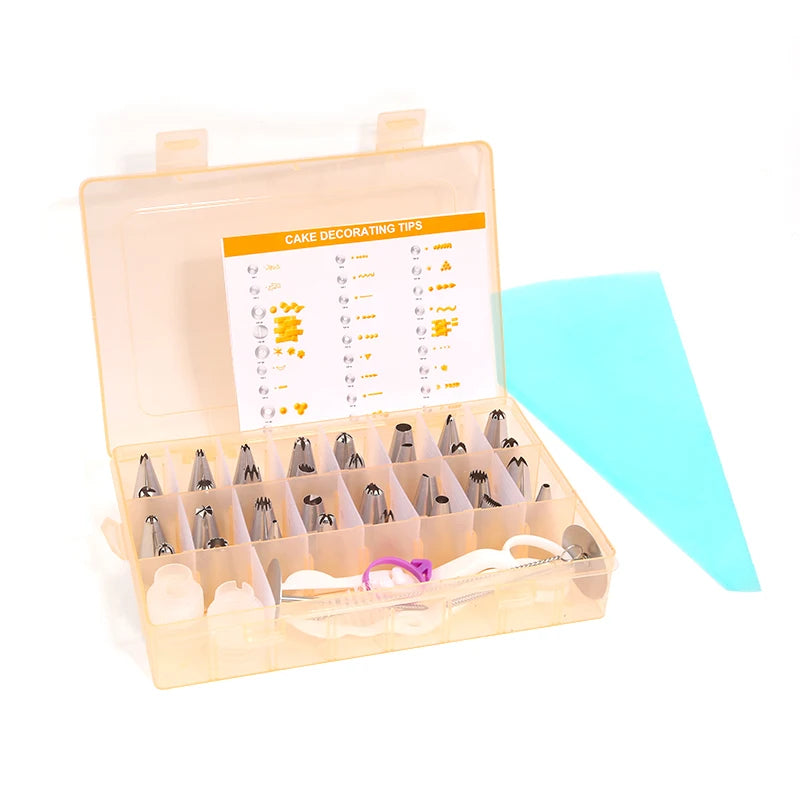 Pastry Nozzles Set With Box Stainless Steel Pastry Cream Piping Bag Cupcake Desert Cake Decorating Baking Accessories And Tools