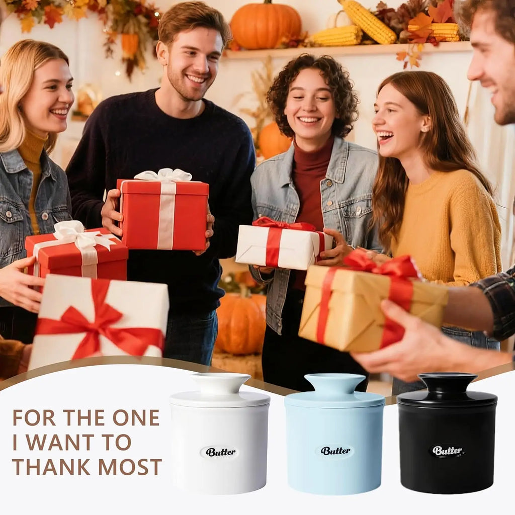 1set Ceramic butter jar with lid, butter cup, household cheese preservation storage jar, Western-style butter box, gift