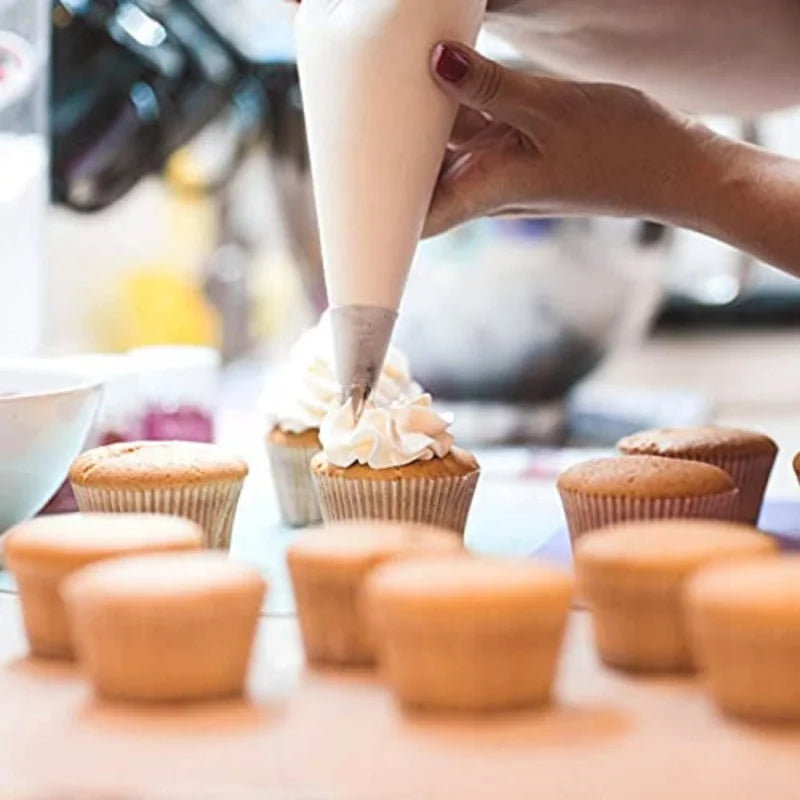 Disposable Piping Bags - Extra Thick Non-Slip Pastry Bags with Anti-Burst Design for Cake Decorating, Cupcakes