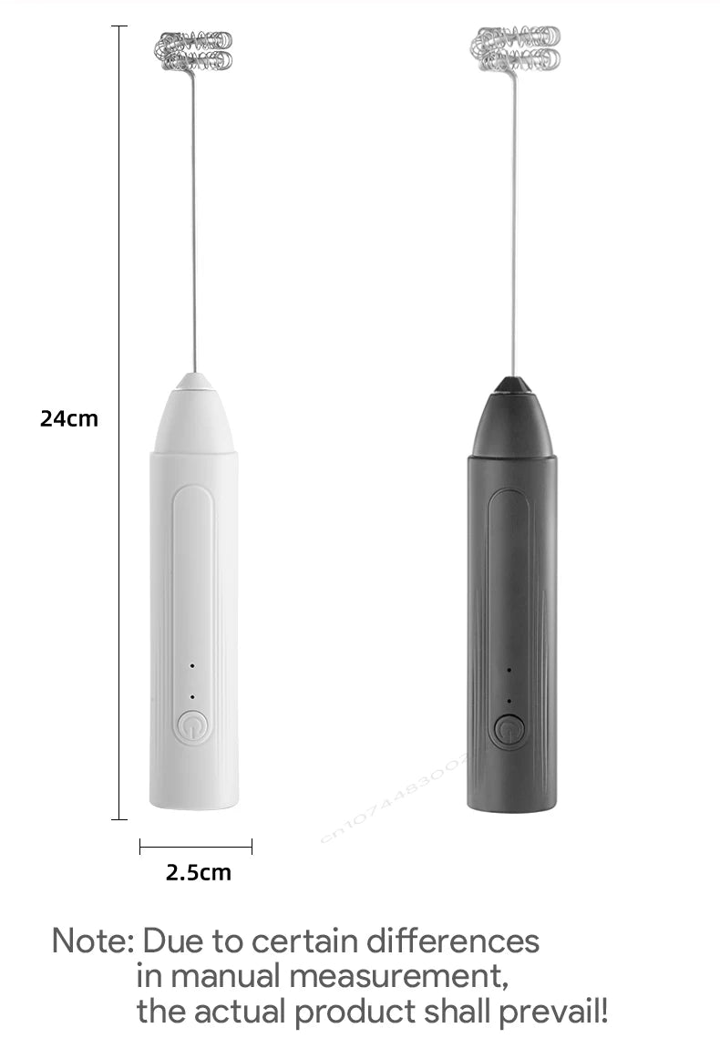 Handheld Egg Beater 3 Speeds Electric Milk Frother USB Rechargeable Foam Maker Mixer Coffee Drink Frothing Wand Foamer Kitchen