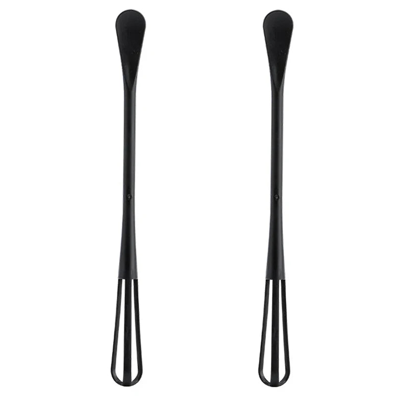 1/2PCS Small Mini Plastic Whisk Mixer Hand Egg Beater Stirrer Baking Blender Tool Double Head Whisk with Small Spoon Kitchen