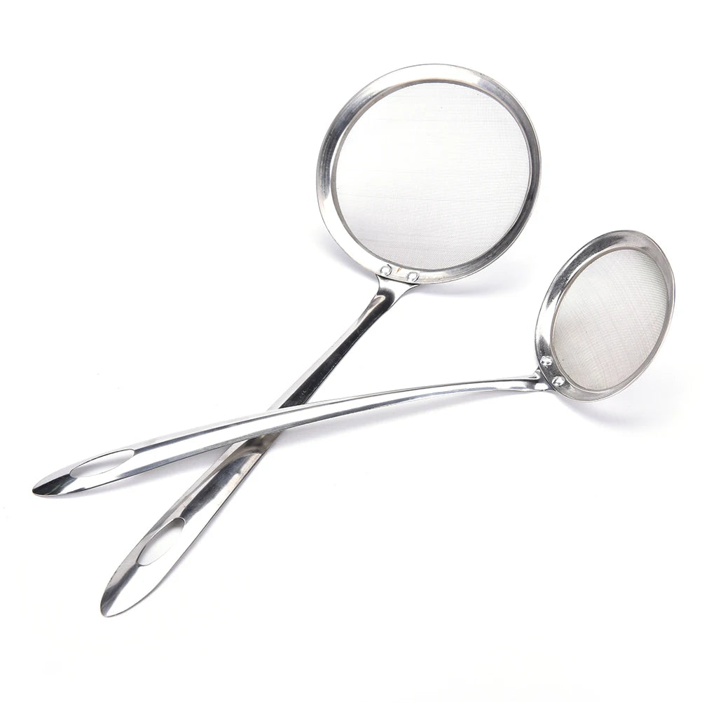 25/28/30cm Stainless Steel Wire Fine Mesh Oil Strainer Flour Colander Sieve Sifter Fryer Pastry Baking Tools Kitchen Accessories