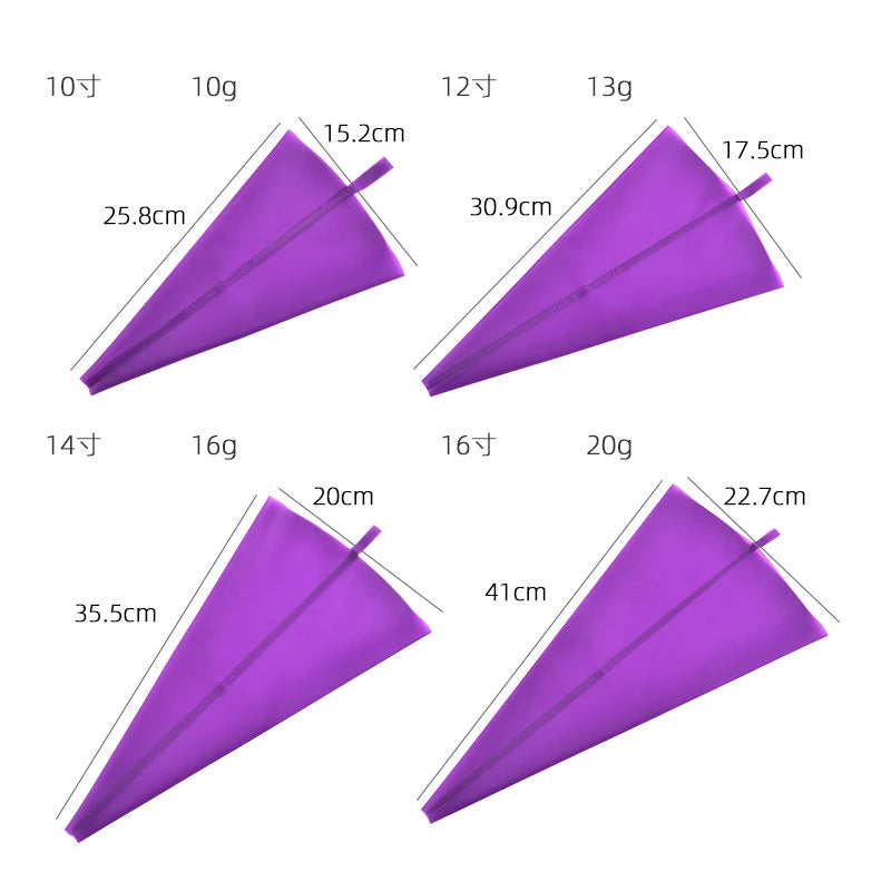 DIY Reusable Puff Cake Tip Silicone Pastry Bag Cream Butter Stainless Steel Nozzle Decor Baking Piping Bags Kitchen Tools