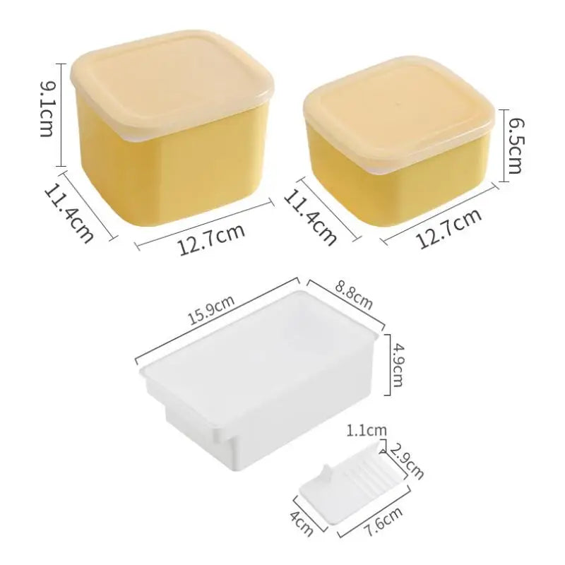 1Pc Butter Cheese Slice Holder With Lid Plastic Clear Cheese Box Sliced Cheese Container Fridge Storage Box Airtight Holder