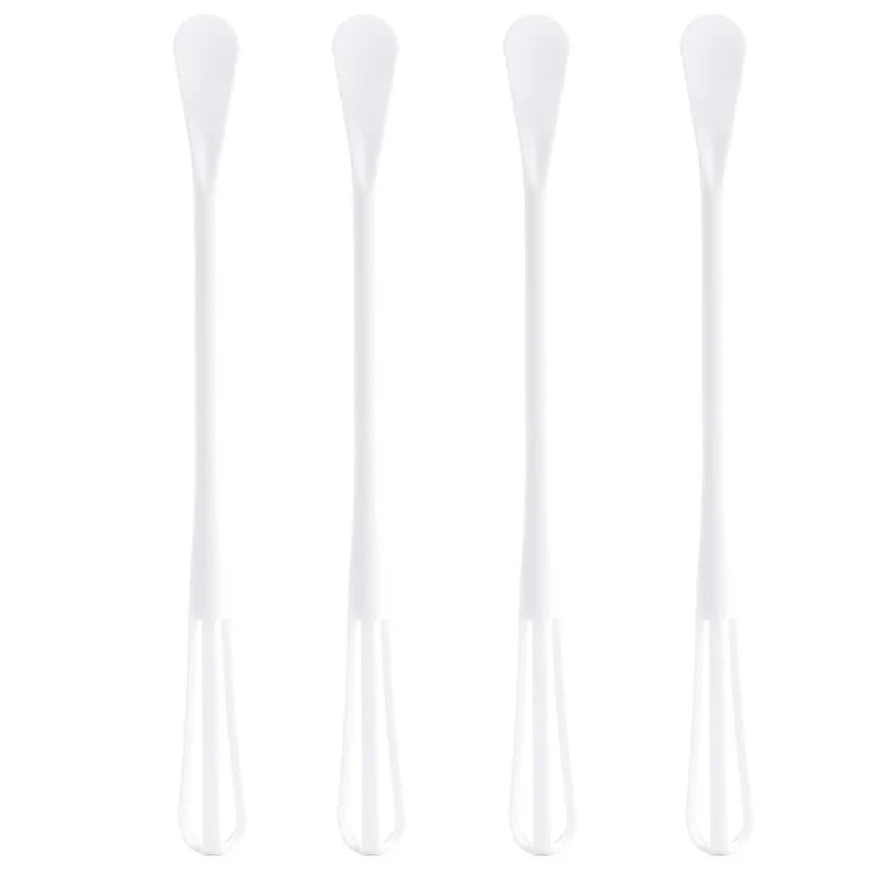 1/2PCS Small Mini Plastic Whisk Mixer Hand Egg Beater Stirrer Baking Blender Tool Double Head Whisk with Small Spoon Kitchen