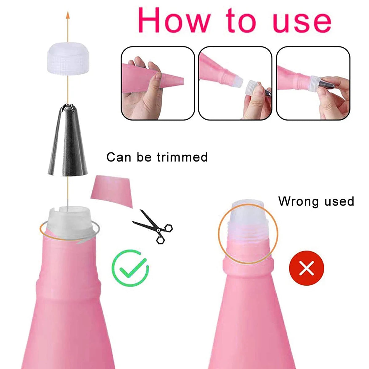 21 Pcs Piping Bag and Tip Set Stainless Steel Cake Decoration Supplies Kit with 14 Piping Tips 2 Pastry Bags 2 Couplers 3 Icing