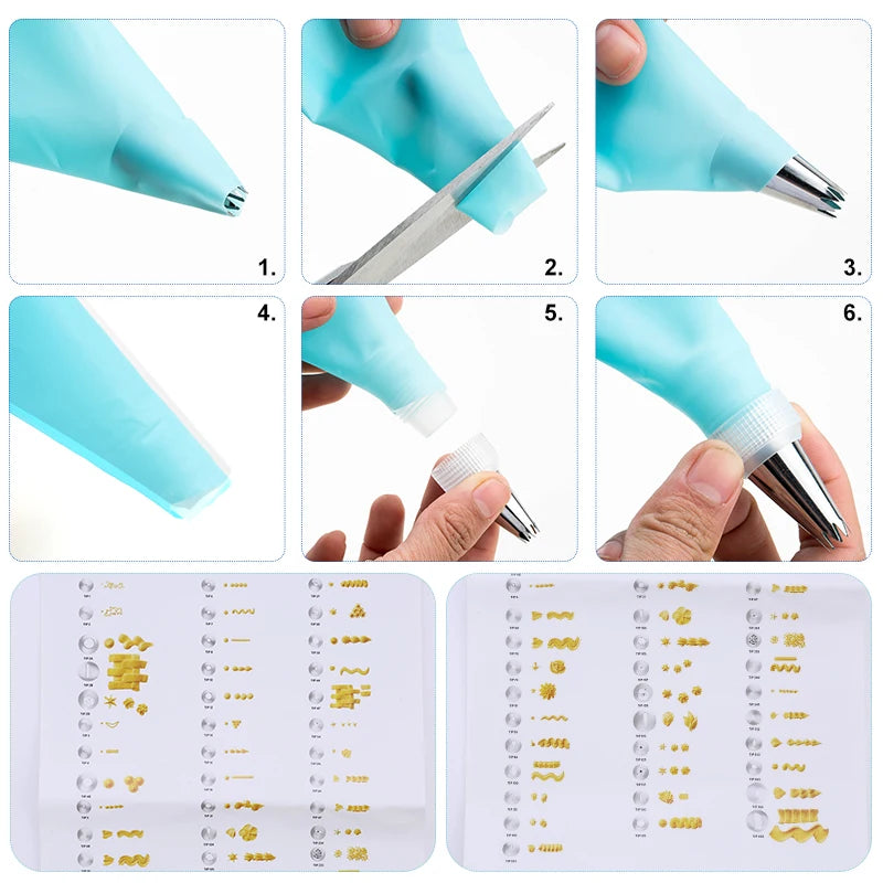 Pastry Nozzles Set With Box Stainless Steel Pastry Cream Piping Bag Cupcake Desert Cake Decorating Baking Accessories And Tools